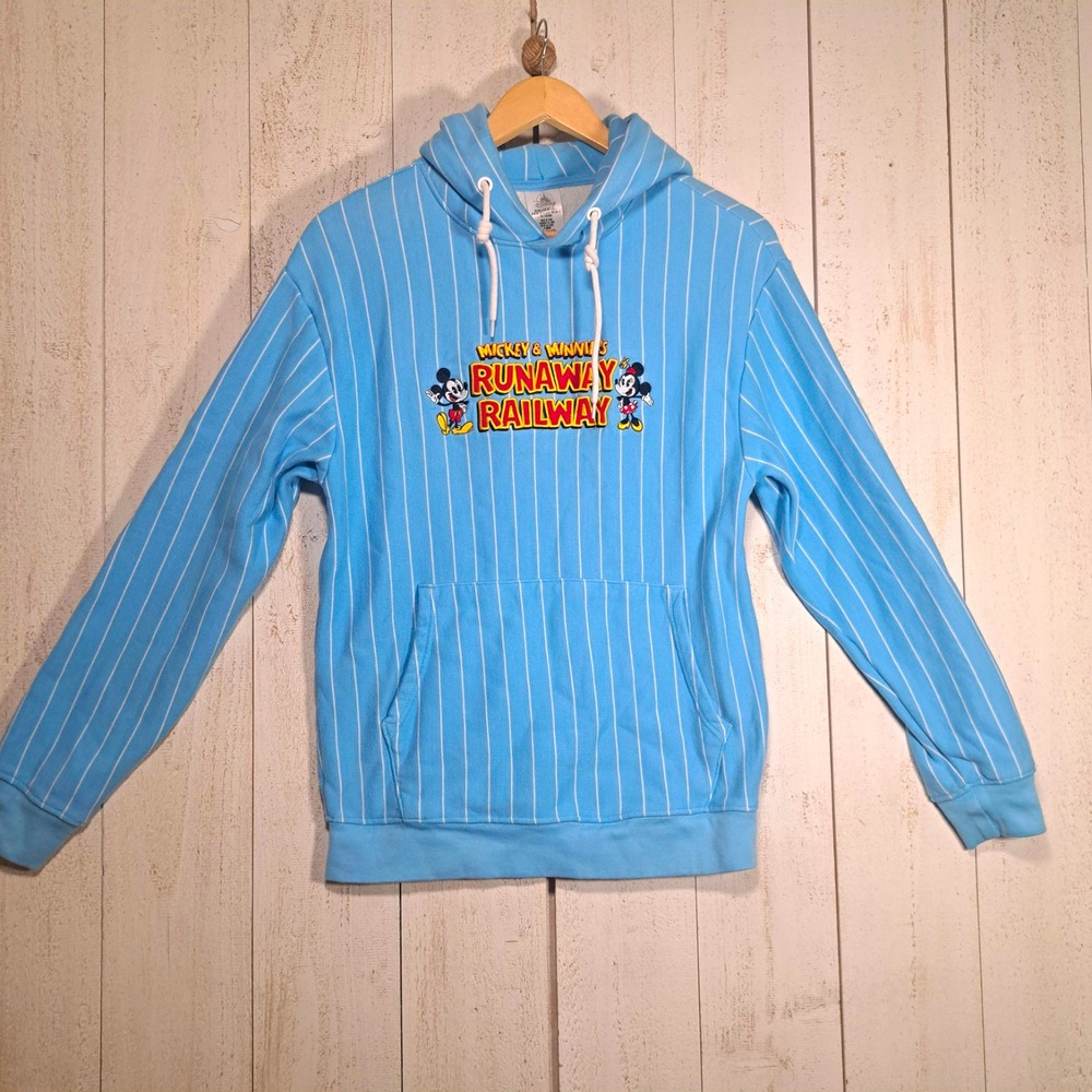 Disney Retro Vibes Pinstripe Mickey & Minnie's Runaway Railway Women's S Hoodie